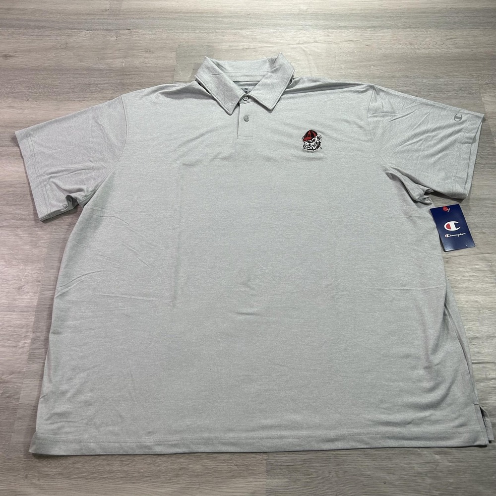 NEW Georgia Bulldogs Polo Shirt Mens 2XL Gray NCAA Football Champion Embroidered